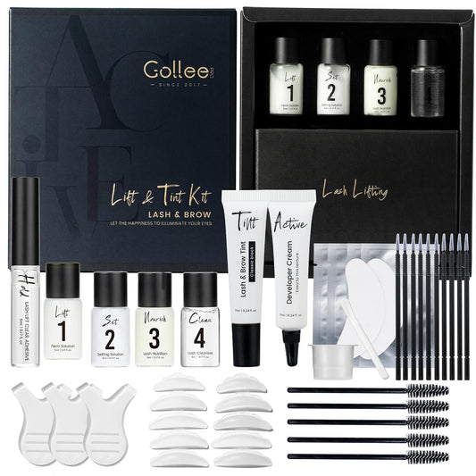 GOLLEE Lash Lift and Black Color Kit Brow Lamination Kit Black Eyelash & Eyebrow Set Eyelash Perm Kit With Detail Instruction and Complete Tools Easy For Beginner Achieve Salon-Quality at Home-BrightBean Baby
