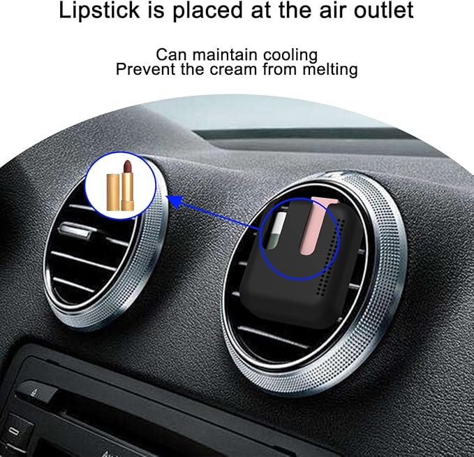 Lip Balm Chapstick Holder for Car Air Vent, Upright Washable Lip Balm Protector for Women Girls, Auto Interior Space Saving Accessories, Universal for Vehicle, Truck and More（Black）-BrightBean Baby