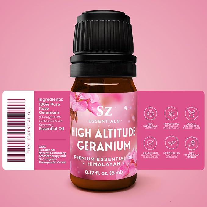 High Altitude Geranium Essential Oil – 100% Pure & Natural, Grown in The High-Altitude – Aromatherapy, Home Use – Therapeutic Grade & Vegan – 5 mL-BrightBean Baby