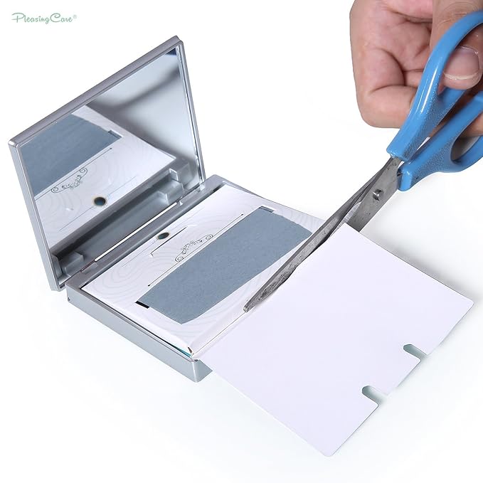 Makeup Mirror with Facial Oil Blotting Paper Sheets - Bamboo Charcoal 100 Counts, Silver Compact Folding Cosmetic Travel Mirror-BrightBean Baby