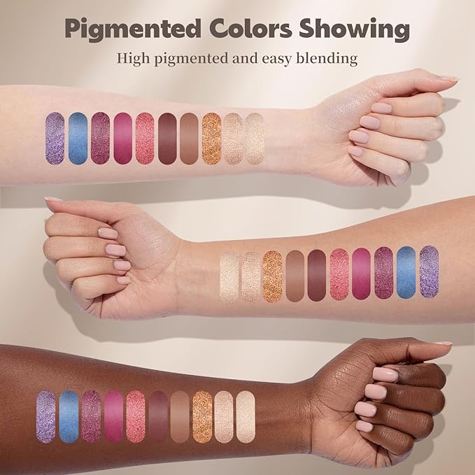 Color Nymph Artistry Palette, Multichrome Makeup Palettes For Face High Pigmented Eyeshadow with Matte Shimmer & Cream Eye Shadows Easy Makeup Blending Palette For Daily Stage Versatile Make Up Looks-BrightBean Baby