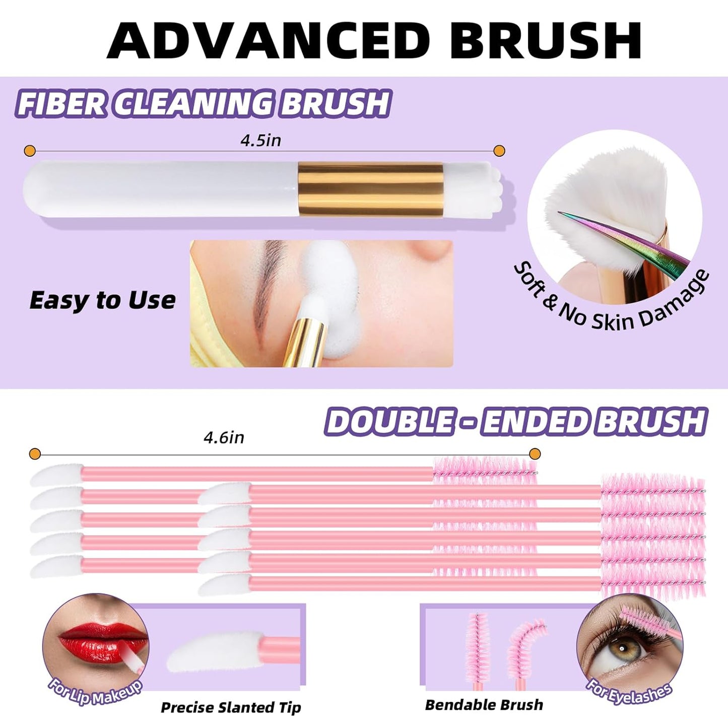 Lash Shampoo Kit Lash Cleaning Kit 50ML Lash Bath Kit Lash Wash for Eyelash Extensions Lash Remover Mascara Brush with Hairband Portable Eyelash Cleanser for Home Use (50ML Shampoo Kit)-BrightBean Baby
