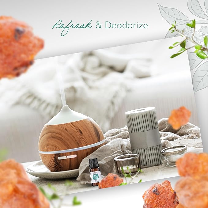 HBNO Myrrh Essential Oil - 1/3 oz (10 ml) Travel Size - Natural Myrrh Oil - Perfect for Cleaning, Aromatherapy, DIY, Soap and Diffuser - Myrrh Essential Oils-BrightBean Baby