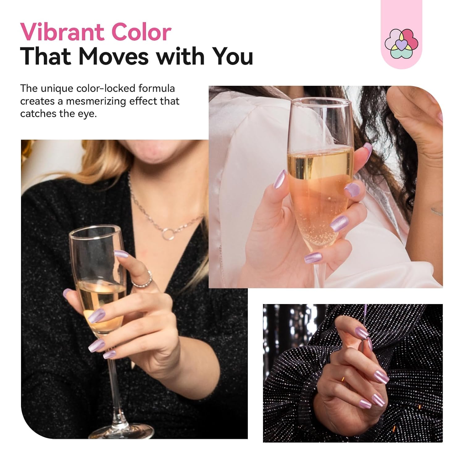 SAVILAND Color Artistry Rose Gold Glitter Nail Polish - 7 Days Shimmer Air Quick Dry Holographic Fingernail Polish, Sparkle Pink High Glossy Home DIY Manicure Gift for Women-BrightBean Baby