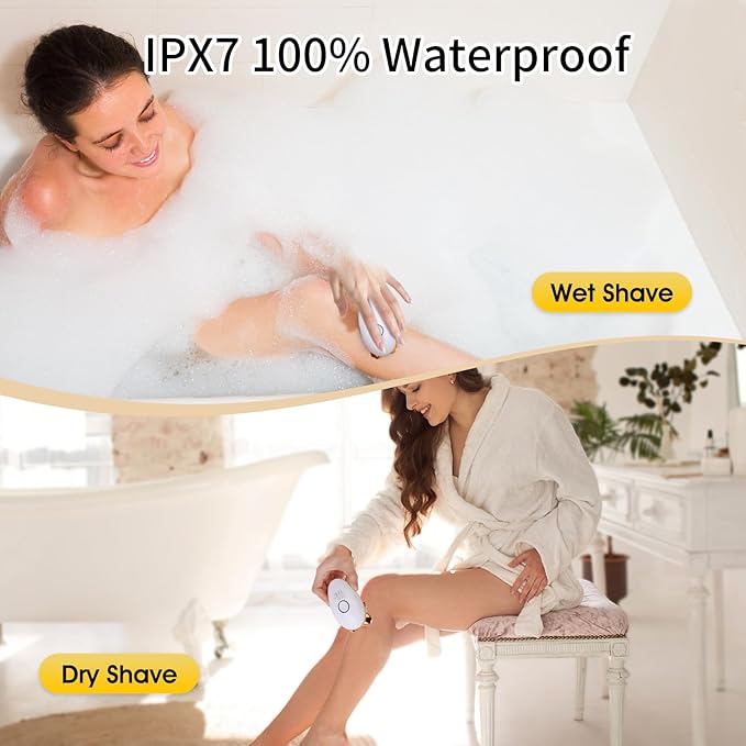 Electric Razors for Women, 5 in 1 Painless Rechargeable Dusk Shaver Womens, Women's Shavers Everything, Lady Leg/Bikini/Face Hair Removal Products, Female Wet Dry Shaving Machine-BrightBean Baby