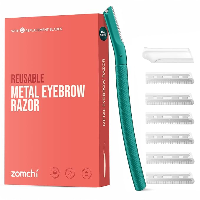 ZOMCHI Eyebrow Razor, Face Razors for Women&Men, Eyebrow Trimmer Shaper with Precision Cover, Facial Shaver with 6 Blades (Green)-BrightBean Baby