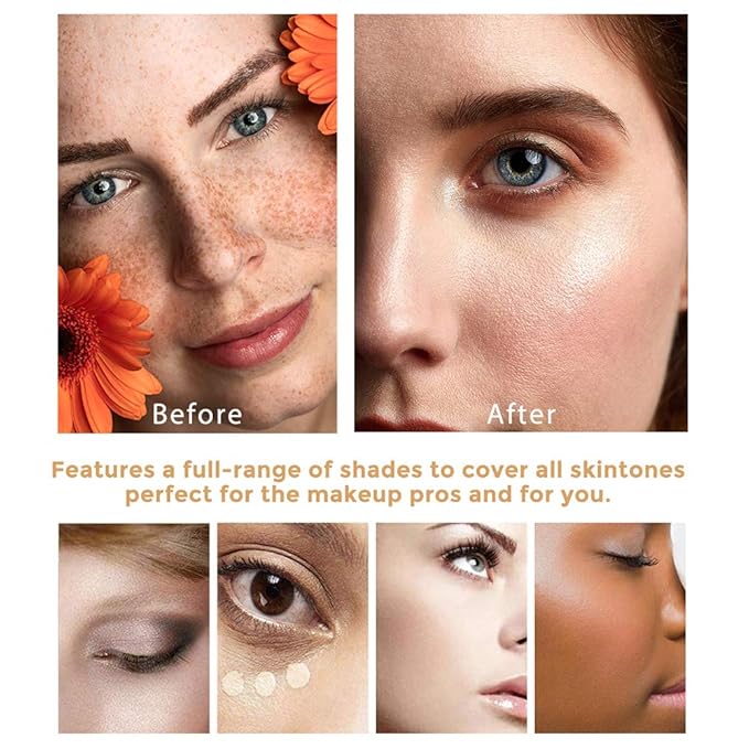 TLM Color Changing Foundation,Nude Makeup Color Changing Concealer,2Pack,All Day Flawless Moisturizing Oil Control Concealer Full Coverage Liquid Foundation Hides Lines-BrightBean Baby