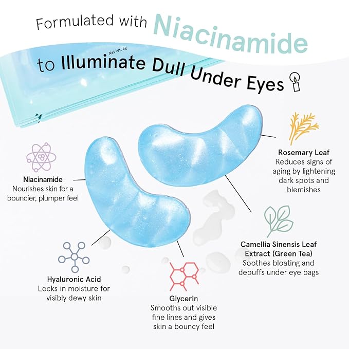 grace & stella Award Winning Under Eye Mask Reduce Dark Circles, Puffy Eyes, Undereye Bags, Wrinkles, Gel Under Eye Patches, Nurse Gifts, Vegan Cruelty-Free Self Care (6 Pairs, Blue)-BrightBean Baby