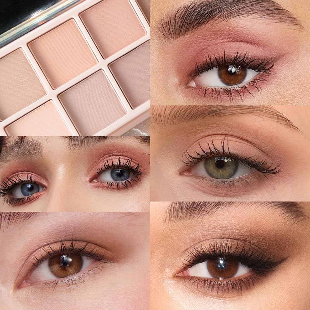 10 Color Matte Neutral Eyeshadow Palette - Nude Naked Beige Brown Shades, Blendable Long-Lasting, Vegan Cruelty-Free Natural Nude Eye Shadow Palette for Women, Professional Makeup Looks-BrightBean Baby