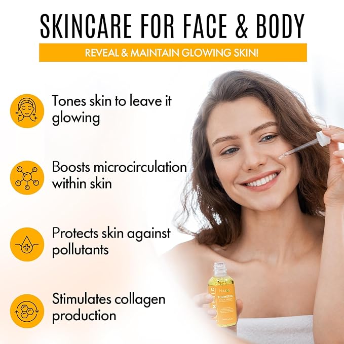 Turmeric Skincare Set - Turmeric Skin Care Products Brightening & Acne - Turmeric Skin Care Kit, Turmeric Skin Care Set - Turmeric Cleanser, Body Scrub, Face Cream & Facial Serum-BrightBean Baby