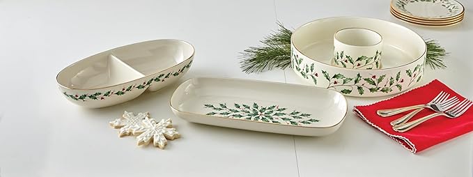 Lenox 869999 Holiday Chip & Dip Set, Christmas Hosting