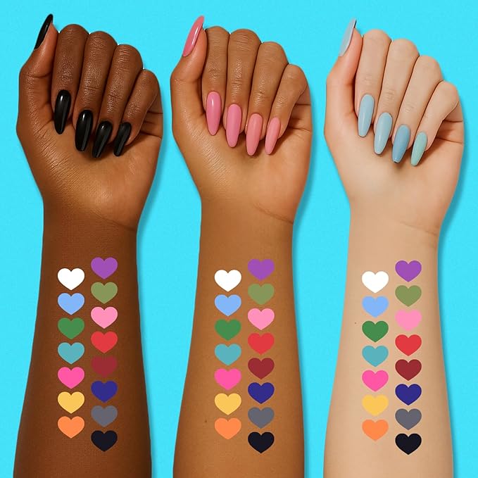 UCANBE Halloween Makeup Palette, 15 Colors Matte Black White Red Blue Green Purple Pink Eye Shadow, High Pigmented Blendable Bright & Dark Shade Pallet for Cosplay SFX Costume Stage Parties-BrightBean Baby