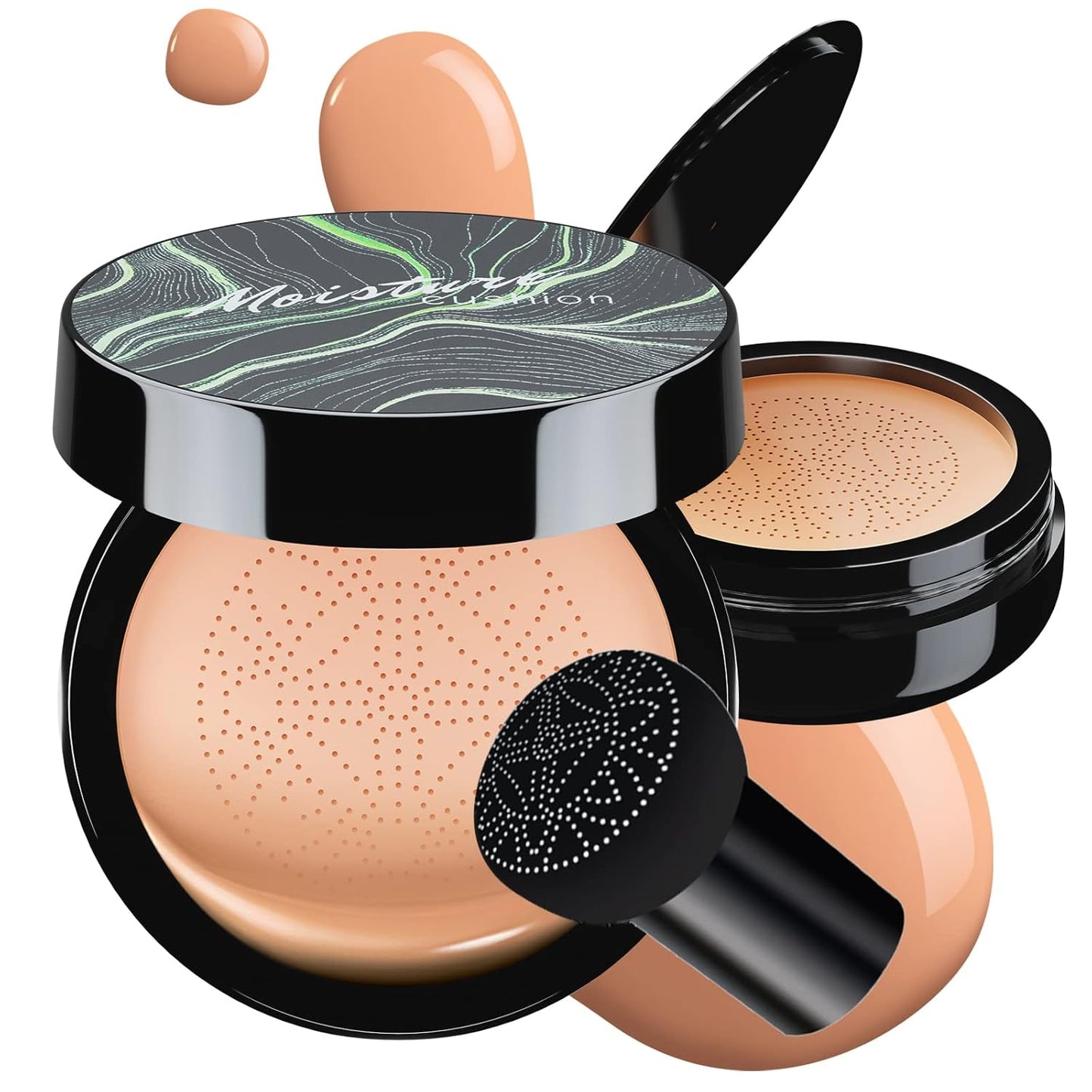 Mushroom Head Air Cushion CC Cream - BB Cream Foundation Makeup Moisturizing Concealer Long-Lasting, Cushion Foundation Full Coverage Self Adjusting for Mature Skin & All Skin Types (Nude)-BrightBean Baby
