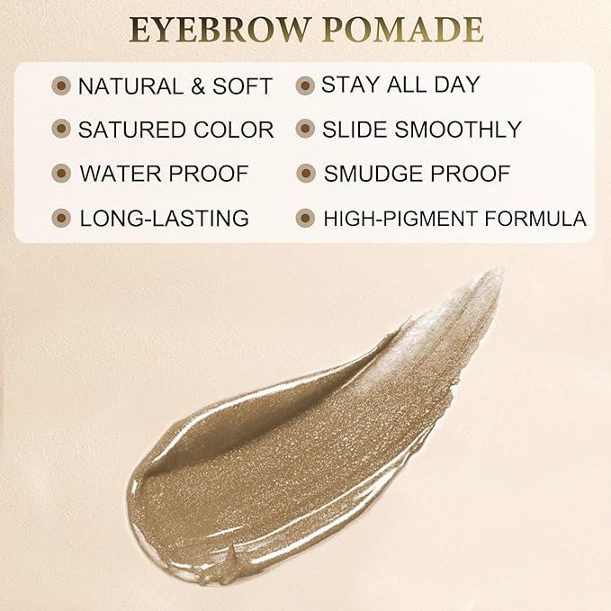Eyebrow Pomade - Waterproof Brow Pomade for Long-lasting Results,Smudge Proof and Sweat Resistant Formula,Natural Eyebrow Makeup for All Skin Types and Tones - Dark Blonde-BrightBean Baby