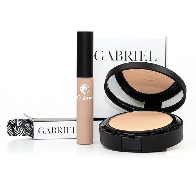 Gabriel Toolkit Concealer + Foundation | Organic, Clean Beauty Set + Cosmetic Travel Bag (Medium Beige SET, 1)-BrightBean Baby
