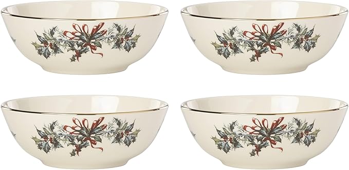 Lenox 897094 Winter Greetings Dinnerware Place Setting Bowls, Set of 4, Christmas