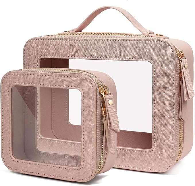 Clear Makeup Bag Small, TSA Approved Portable Toiletry Bag with Zipper Cosmetic Travel Bag Makeup Organizer Case Mini Makeup Pouch for Purse Car Organizer Bag for Women Men-BrightBean Baby