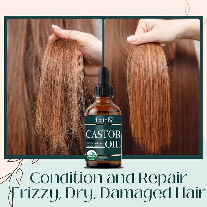 Organic Castor Oil Lash Serum for Hair Growth, 100% Pure Eyebrow Eyelash Growth Serum, Cold Pressed Hexane Free (2oz Glass Bottle + FILLED Mascara Tube)-BrightBean Baby