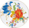 MACKENZIE-CHILDS Enamel Serving Platter, Decorative Serving Platter for Food, 16 Inches, White Flower Market
