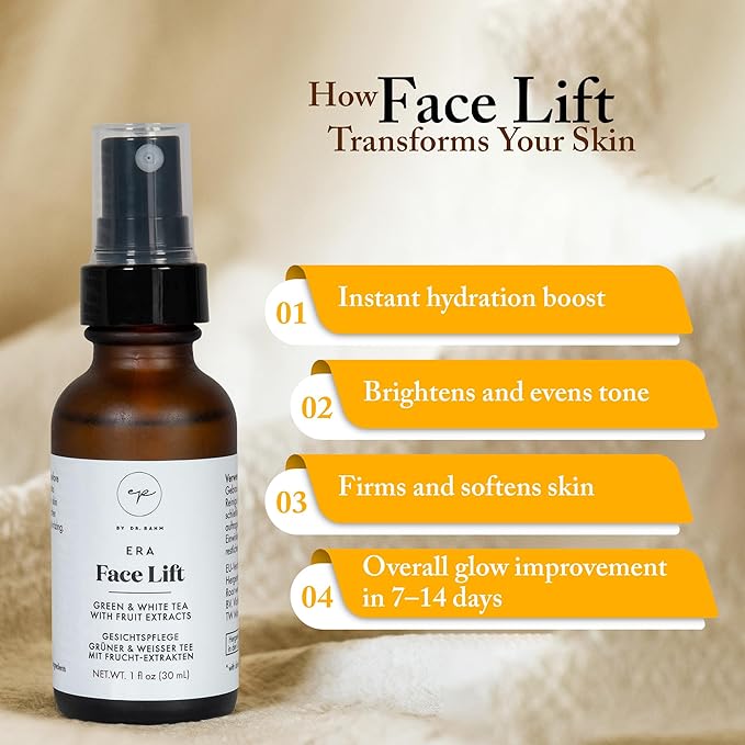 4 Oz Face Lift Mist - Hydrating Face Moisturizer with Green Tea & Niacinamide - Natural Skin Care Spray with Antioxidants, Amino Acids & Aloe for Brighter, Softer Complexion-BrightBean Baby