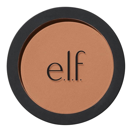 e.l.f. Primer-Infused Bronzer, Long-Lasting, Lightweight & Buildable Powder Bronzer, Delivers A Matte Finish, Vegan & Cruelty-Free, Fresh Tan-BrightBean Baby
