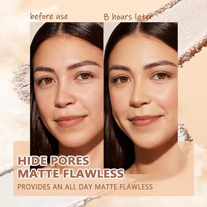 Oil Control Face Pressed Powder,Matte Smooth Flawless Setting Powder Makeup,Waterproof Long Lasting Finishing Powder,Cruelty Free Lightweight Face Cosmetics,0.35Oz(PURE BEIGE)-BrightBean Baby