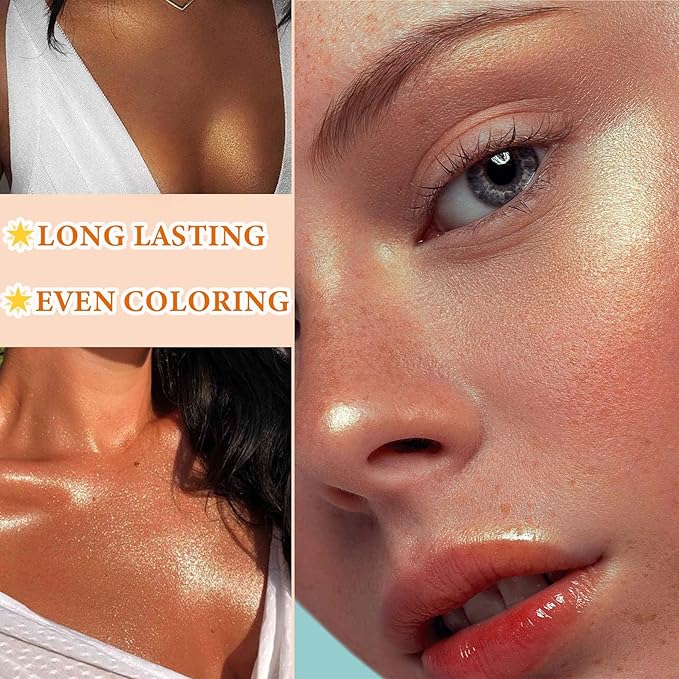 Body Luminizer Liquid Illuminator, Bronze Gold, Skin Foundation Concealer, All Skin Types-BrightBean Baby