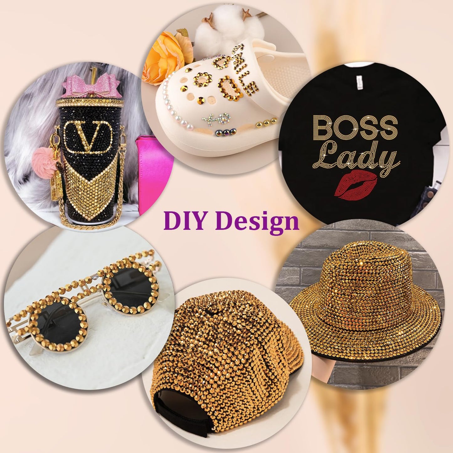 Resin Jelly Rhinestones for Crafting with B7000 Jewelry Glue, 2 Boxes Gold Flatback Crystals with 3Pcs 10ml Glue, Bedazzling Non Hotfix Gems for DIY Tumblers Clothing Shoes Manicure-BrightBean Baby