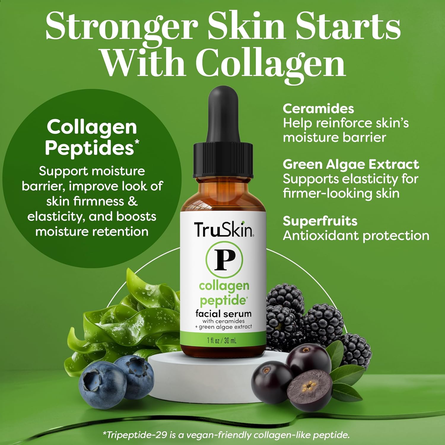 TruSkin Pro Collagen Multi Peptides Serum for Face – Anti Aging Face Serum with TriPeptide-29 & Ceramides – Support Skin’s Natural Collagen & Skin Barrier for Firmer-Looking Skin – 1 fl. Oz-BrightBean Baby