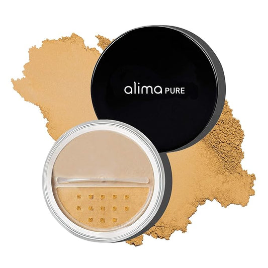 Alima Pure Matte Foundation Loose Mineral Powder Foundation Makeup, Loose Powder Makeup Oil Free Talc Free Powder, Natural Makeup Mineral Foundation Full Coverage Natural Foundation Powder .15 oz/4.5g-BrightBean Baby