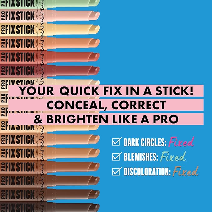 NYX PROFESSIONAL MAKEUP Pro Fix Stick Correcting Concealer, Buildable Medium Coverage Concealer Stick - Light-BrightBean Baby