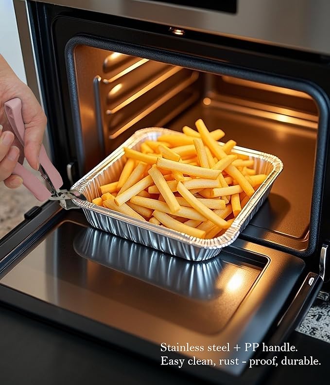 Stainless Steel Anti-Scalding Hot Bowl Dish Plate Gripper Clips Tongs Clamp Holder for Moving Hot Plate or Bowls with Food Out from Instant Pot Microwave Oven (1, Pink)