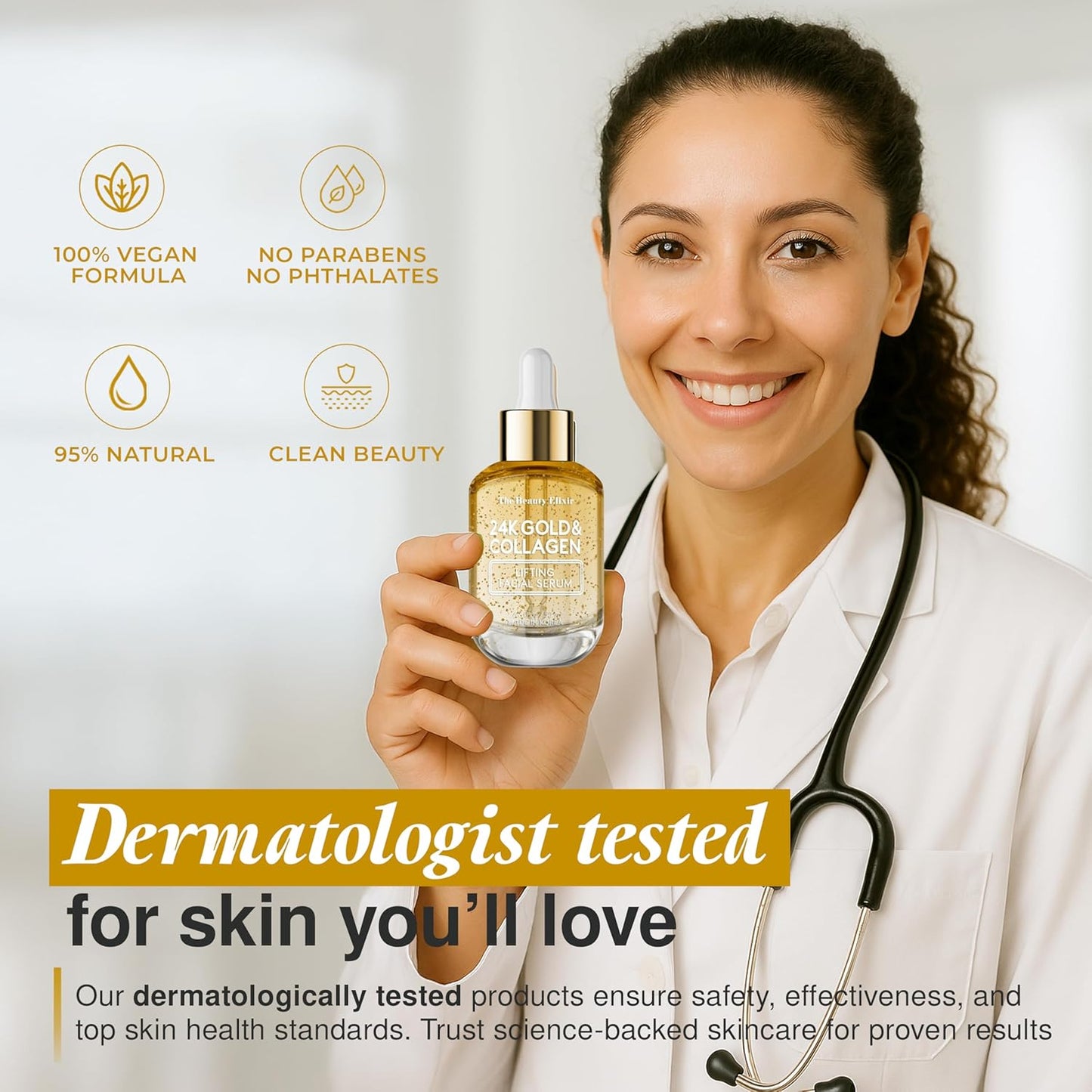 Collagen Serum For Face with 24k Gold - Dermatologist Tested - Anti Aging, Ultra Hydrating, Fine Lines & Wrinkle Treatment - Clean Beauty Korean Skin Care for All Skin Types - 1.69oz-BrightBean Baby