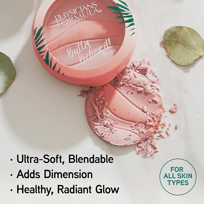 Physicians Formula Butter Believe It Blush Makeup Powder, Pink Sands | Murumuru Butter | For Sensitive Skin | Dermatologist Tested, Clinicially Tested-BrightBean Baby