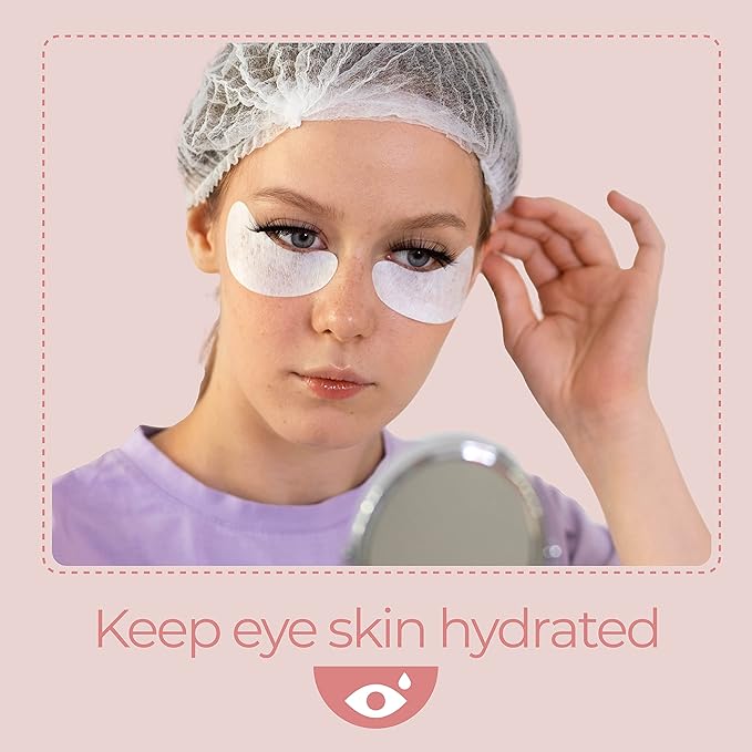 50 Pairs Under Eye Pads, Hydrogel Eye Patches for Eyelash Extension, Lash Gel Pad, Eyelash Extension Gel Patches, DIY False Eyelash Makeup Eye Gel Pad, Fit Most Eye Shape Stick Well-BrightBean Baby