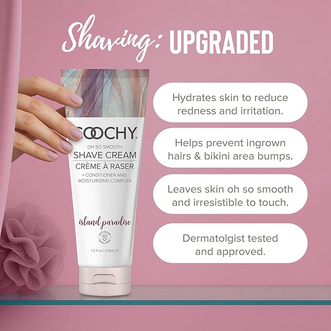 Coochy Intimate Shaving Cream | Shave Conditioner & Moisturizer for Face & Body | Ideal for Sensitive Skin Care, Anti-Bump | Island Paradise, 7.2 oz-BrightBean Baby