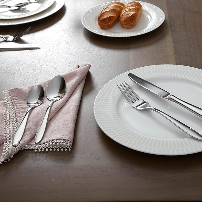 Oneida Mooncrest Dinner Forks, Set of 4 B336004A, Silver, Set of 4, Dinner Forks