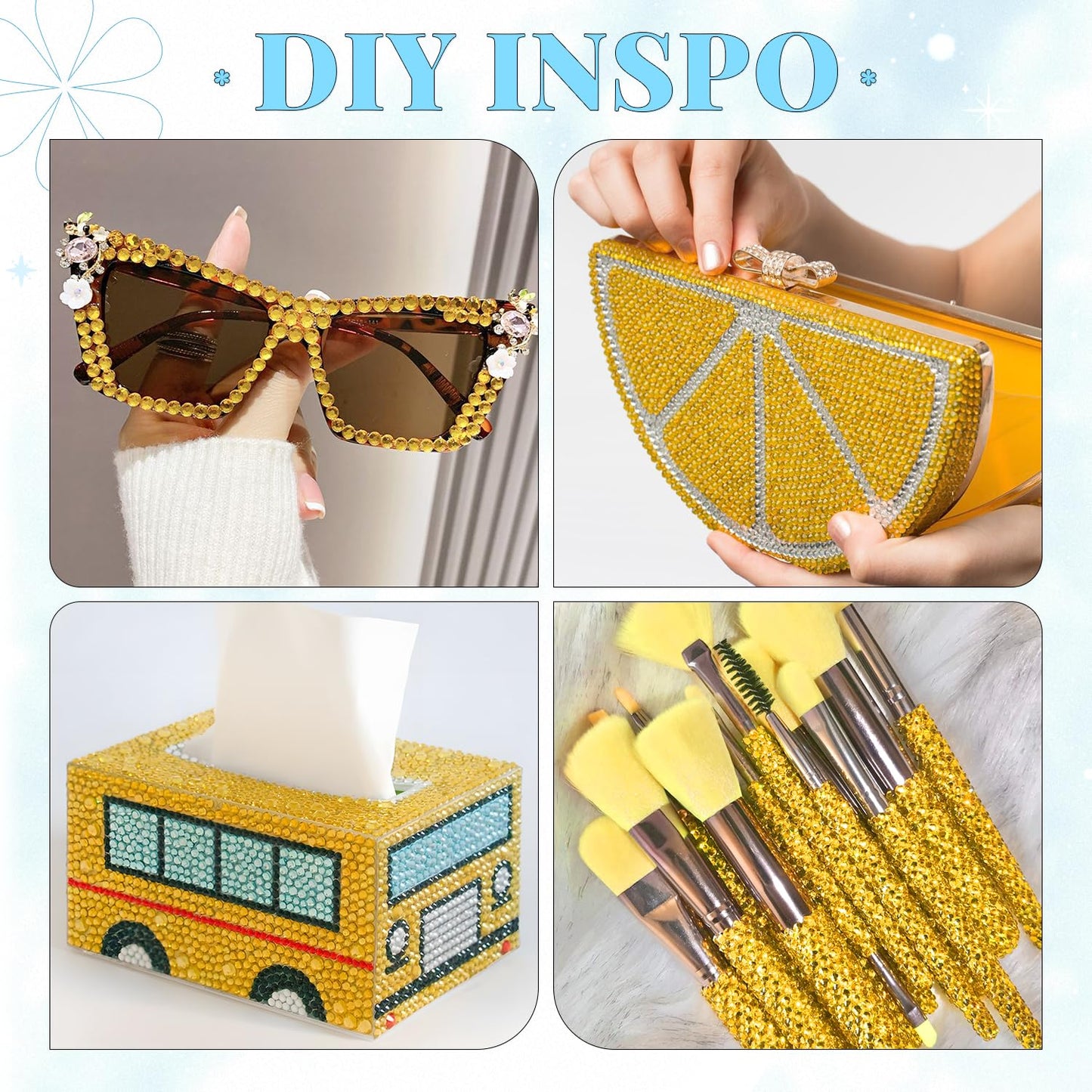 6000Pcs Resin Rhinestones for Bedazzling with 3Pcs B7000 Jewelry Glue, 1 Box Golden Flatback Rhinestones for Crafting Crafts DIY, Crystals Gems for Clothing Shoes Tumblers Nail Art Makeup-BrightBean Baby