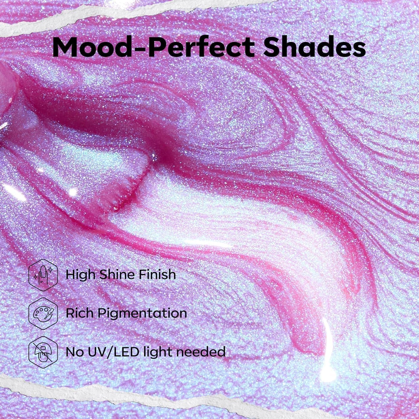 modelones Chrome Purple Nail Polish, 15 ml Quick Dry Nail Polish Mermaid Iridescent Shimmer Pearl Purple Nail Lacquer Long Last Shine Nail Art DIY Home Manicure Gift for Women Girls 0.5 Fl Oz-BrightBean Baby