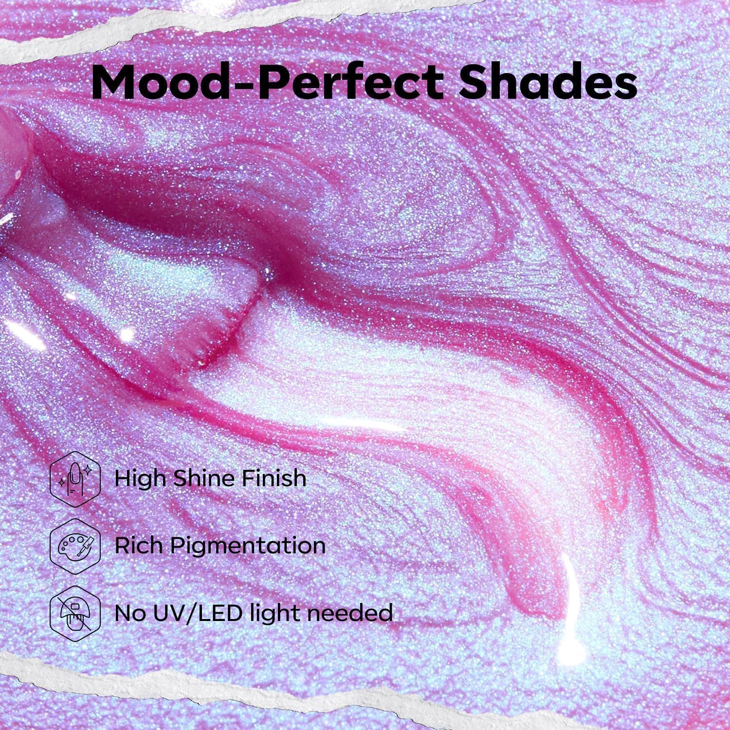 modelones Chrome Purple Nail Polish, 15 ml Quick Dry Nail Polish Mermaid Iridescent Shimmer Pearl Purple Nail Lacquer Long Last Shine Nail Art DIY Home Manicure Gift for Women Girls 0.5 Fl Oz-BrightBean Baby