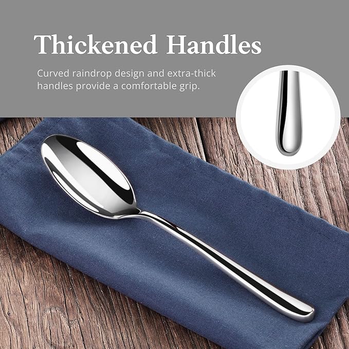 Artaste Rain II Forged 18/10 Stainless Steel (Silver (Set of 12), Dinner Spoon (8-Inch))