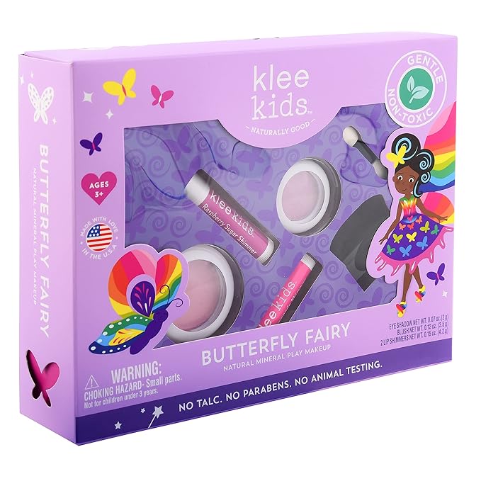Klee Naturals Luna Star Naturals Klee Kids 4 PC Makeup Up Kits with Compacts (Butterfly Fairy)-BrightBean Baby