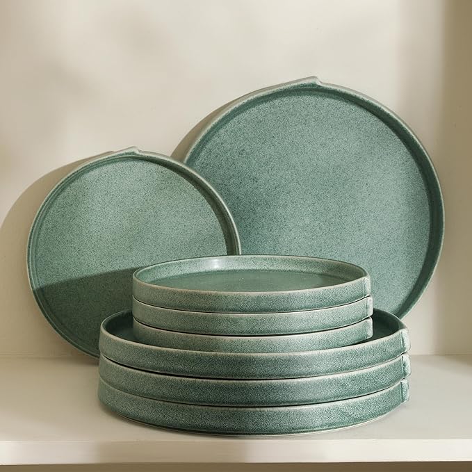 Stone Lain Bao 4-Piece Dinner Plate Set Stoneware, Green