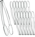 [Clear Tongs 12'' Inches] Plasticpro 12'' Serving Tongs Heavy Duty Reusable Kitchen and BBQ Clear Serving Tongs for party's, Caterings, Events, Buffet, Weddings, And every Day use Pack of 12