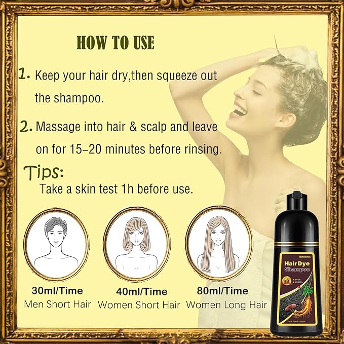 Blonde Brown Hair Dye Shampoo 3 in 1 - Instant Shampoo Para Pintar el Cabello Refresh Hair Color, Herbal Shampoo Hair Dye for Women Men, Easy to Use & Long Lasting Hair Color Shampoo 16.90 oz-BrightBean Baby