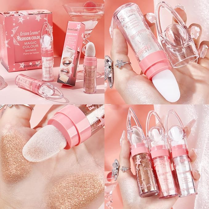 Polvo De Hadas Fairy Highlight Patting Powder Body Brightens the Natural Three-dimensional Patting Powder Blusher (02# Fairy Pink)-BrightBean Baby