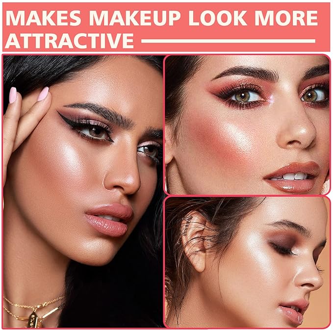 3PCS Polvo De Hadas Highlighter Glitter Stick Body Glitter Shimmer Face Brightening Highlighter Contour Powder Makeup Stick Face Fairy Glitter Highlighter Makeup-White,Pink,Golden brown-BrightBean Baby