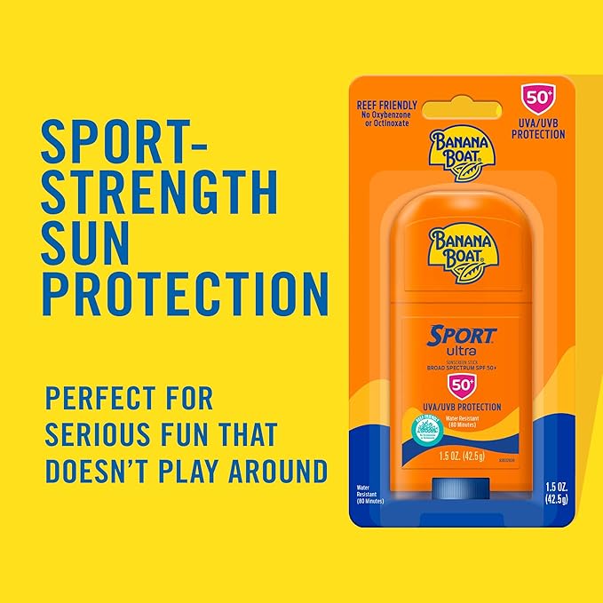 Banana Boat Sport Ultra SPF 50 Lip Sunscreen Twin Pack | SPF Lip Balm Pack & Sport Ultra, Reef Friendly, Broad Spectrum Sunscreen Stick, SPF 50, 1.5oz.-BrightBean Baby