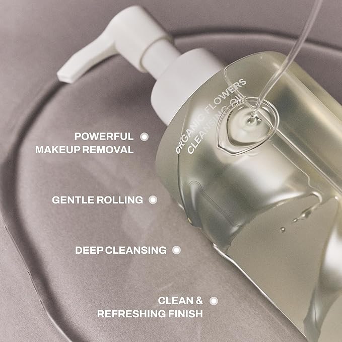 Whamisa Organic Flowers Cleansing Oil, Face Cleanser, Postbiotic-Rich Makeup Remover for Deep Cleansing, Pore Care, Rolling, Fermented, Easy Clean (260ml)-BrightBean Baby