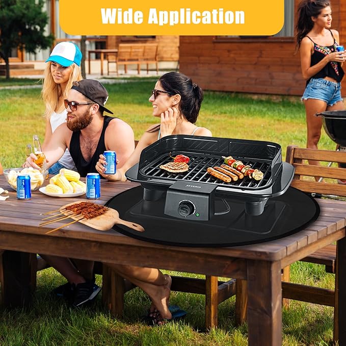 24" Round Grill Mat - Fireproof Heat Resistant BBQ Pad